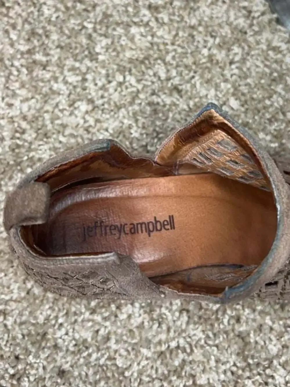 Jeffrey Campbell Taupe Suede Cutout Ankle Booties Size 6